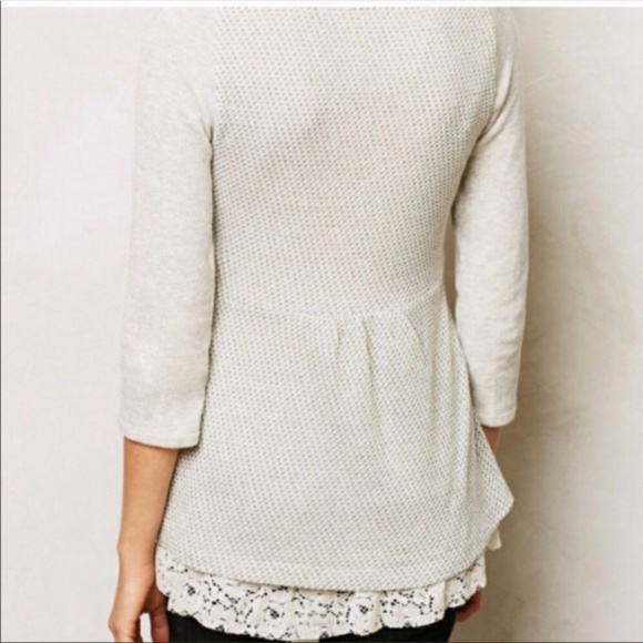 Anthropologie Postmark Sz S Gray Metallic Sweater - Picture 3 of 8